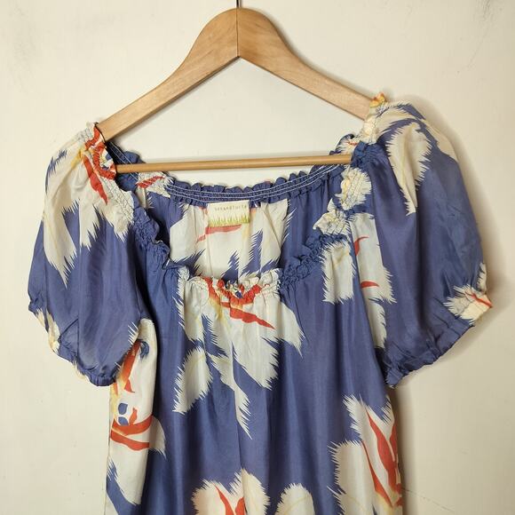 Ben and Lucia Floral Silk Blouse Top - Picture 2 of 9